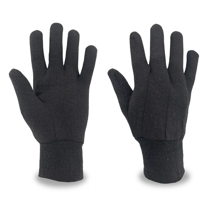 Brown Jersey Gloves - 12 pair - Large - Cotton/Poly Knit Multipurpose glove for light protection