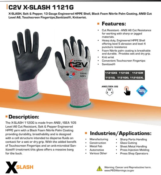 Cut Resistant Gloves - Nitrile - Touch Screen Friendly - 12 pair
