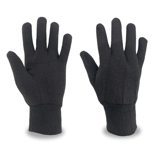 Brown Jersey Gloves - 12 pair - Large - Cotton/Poly Knit Multipurpose glove for light protection